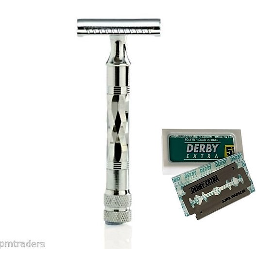 Parker 62R Double Edge Safety Razor With Free Derby Blades