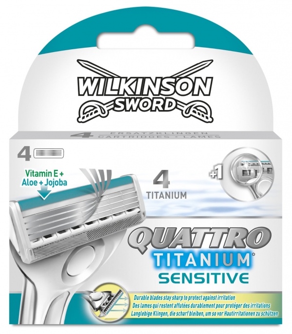 Wilkinson Sword Quattro Titanium Sensitive Blades - 4 Pack