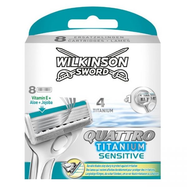 Wilkinson Sword Quattro Titanium Sensitive Blades - 8 Pack